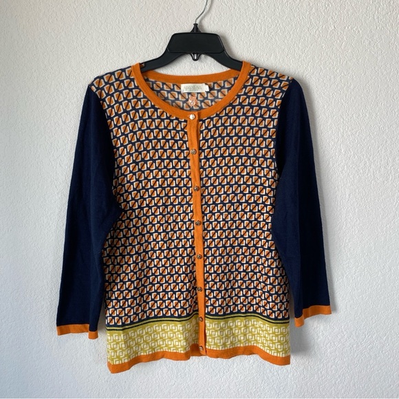 Spartina 449 Fair & Square 100% Merino Wool Cardigan Size L - Picture 2 of 7